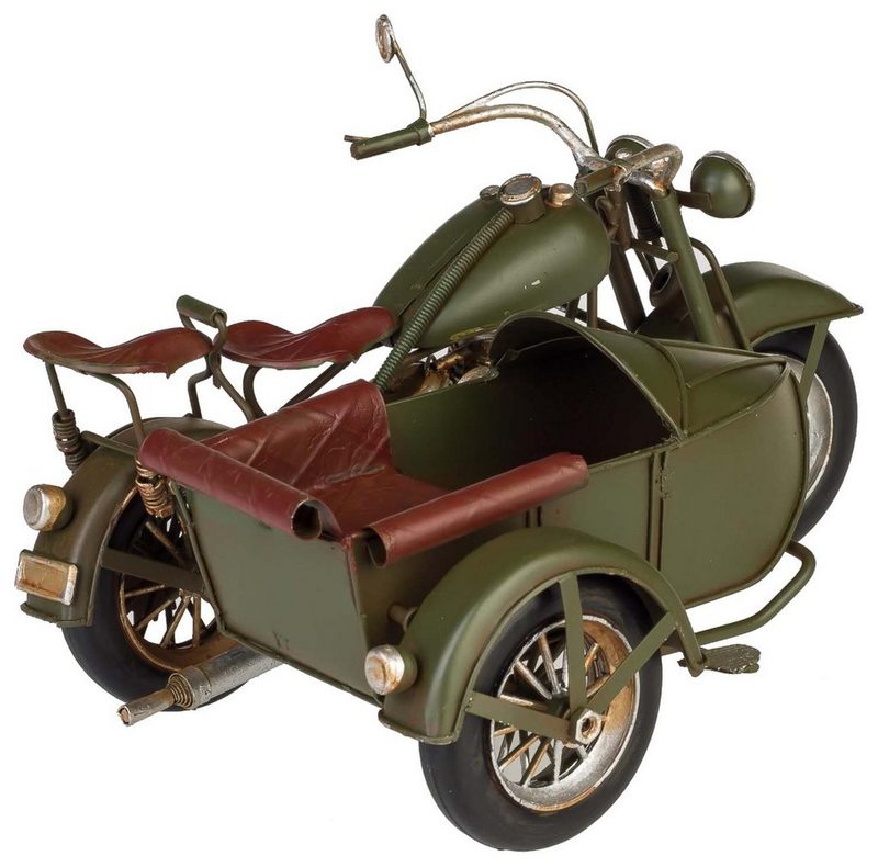 Aubaho Modellmotorrad »Modell Motorradgespann Motorrad Gespann Oldtimer Blech Metall Antik-Stil 28cm«