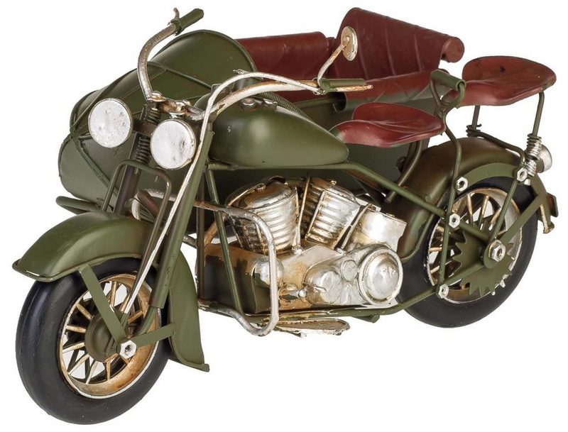 Aubaho Modellmotorrad »Modell Motorradgespann Motorrad Gespann Oldtimer Blech Metall Antik-Stil 28cm«