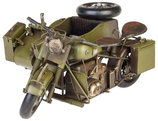 Aubaho Modellmotorrad »Modell Motorradgespann Blech Metall Motorrad Gespann Oldtimer Antik-Stil 34cm«